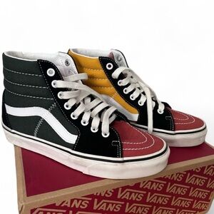 Vans Unisex SK8-Hi High-Top Sneakers Varsity Colorblock Canvas Men 6 Women 7.5